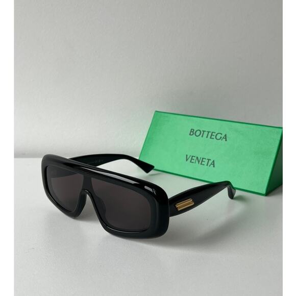 NEW Bottega Veneta BV1281S Black Mask Sunglasses $615